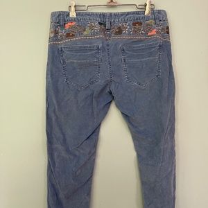 Free People embroidered corduroy pants